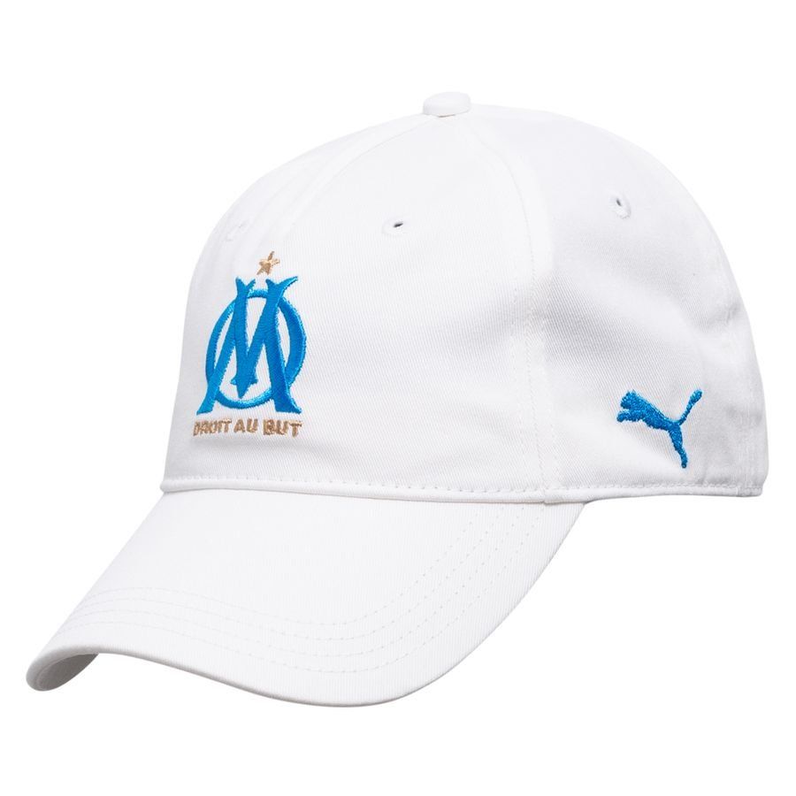 Marseille Cap Essentials - PUMA White/Bleu Azur-SoccerKits Hub | Buy Soccer Jerseys Online